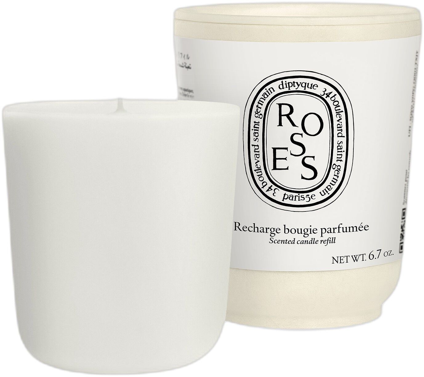 Refill classic candle Roses 190g / 6,7 oz