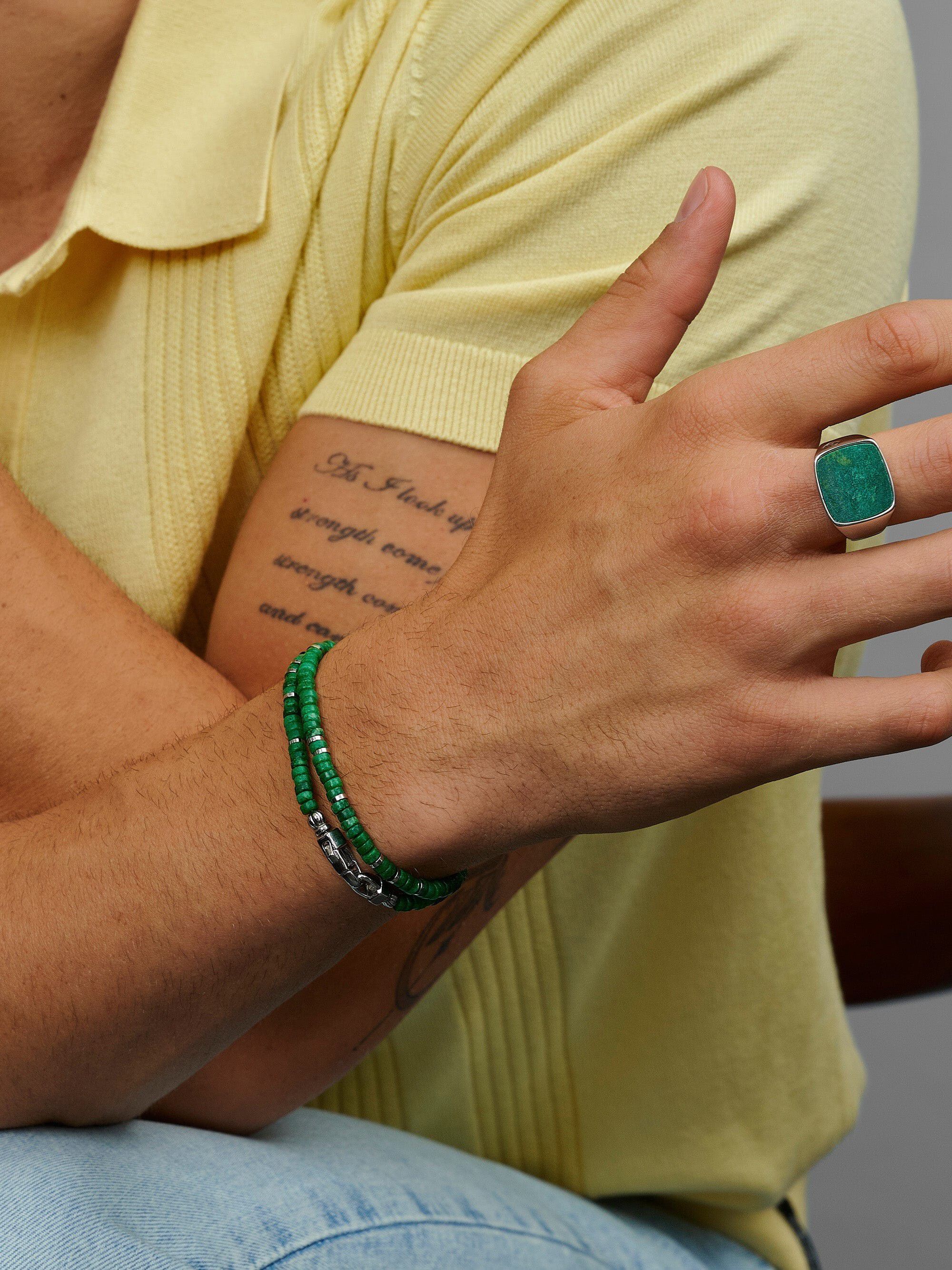 Green Malachite Heishi Wrap Bracelet