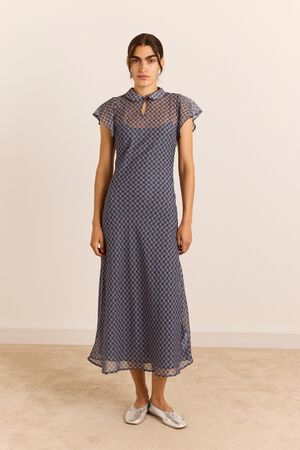 HUDSON MIDI DRESS - SHEER WILLOW GINGHAM