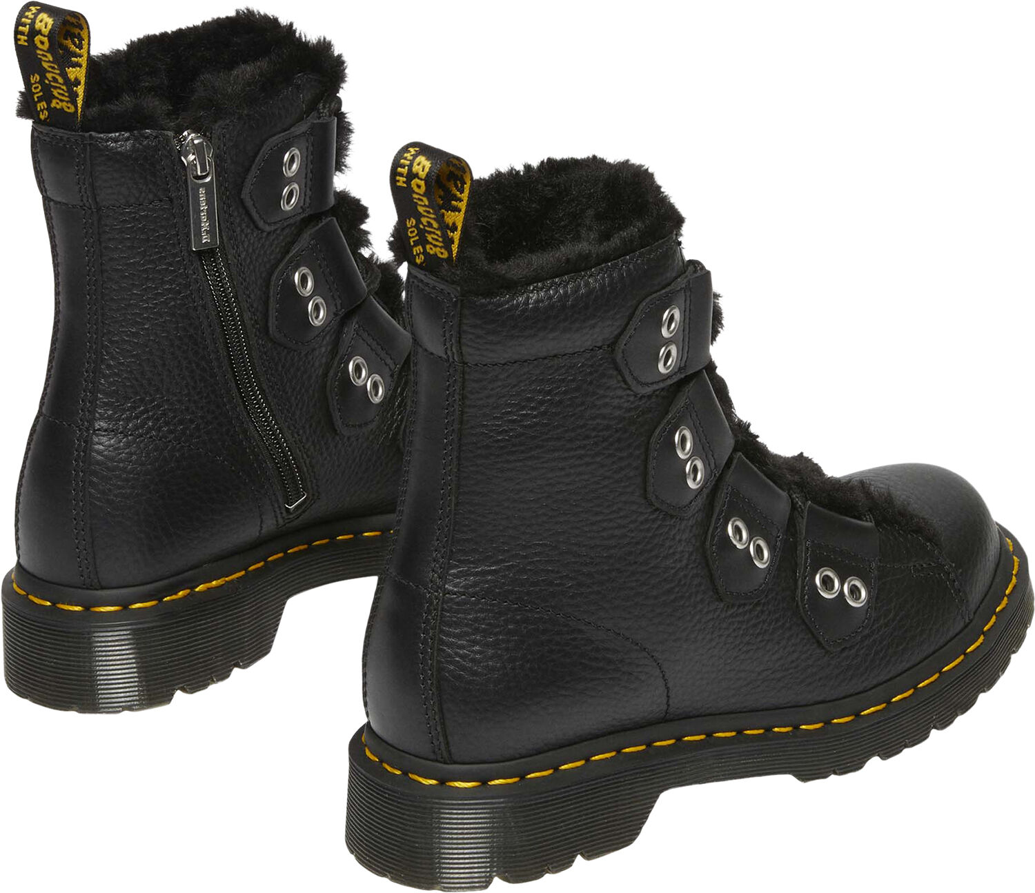 1460 Ltt Fl Black Milled Nappa+Wanama+Milo Fur