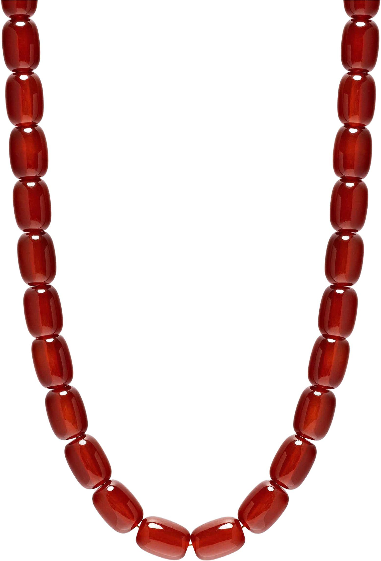 Women's Red Agate Beaded Necklace