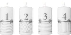 CC 2025 ADVENT CANDLE PARAFFIN 4PCS SILVER