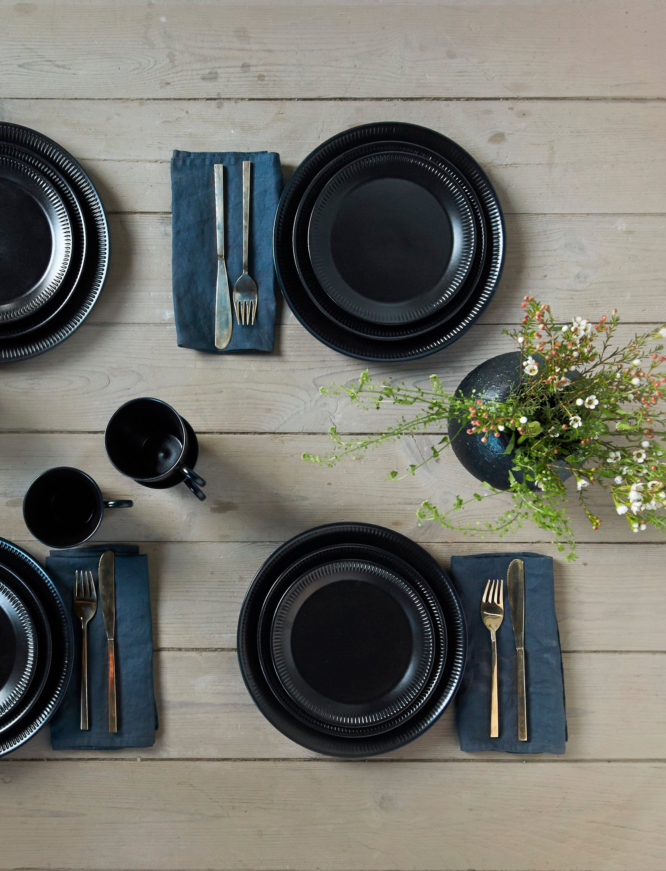 Knabstrup, tallerken, sort, &Oslash;19 cm