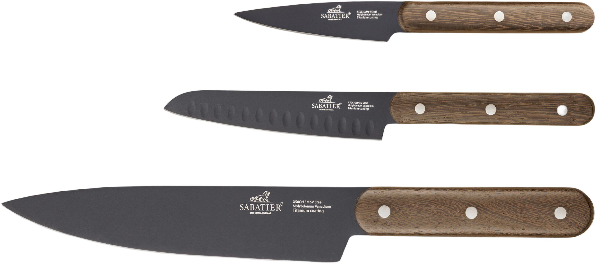 Knivs&aelig;t Phenix Walnut 3 dele Sort/valn&oslash;ddetr&aelig;