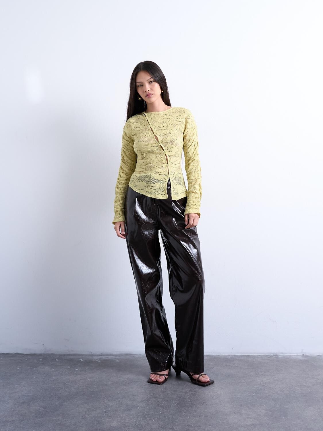 TSHEIDI LACE LS BOATNECK TOP WVN - COTTON