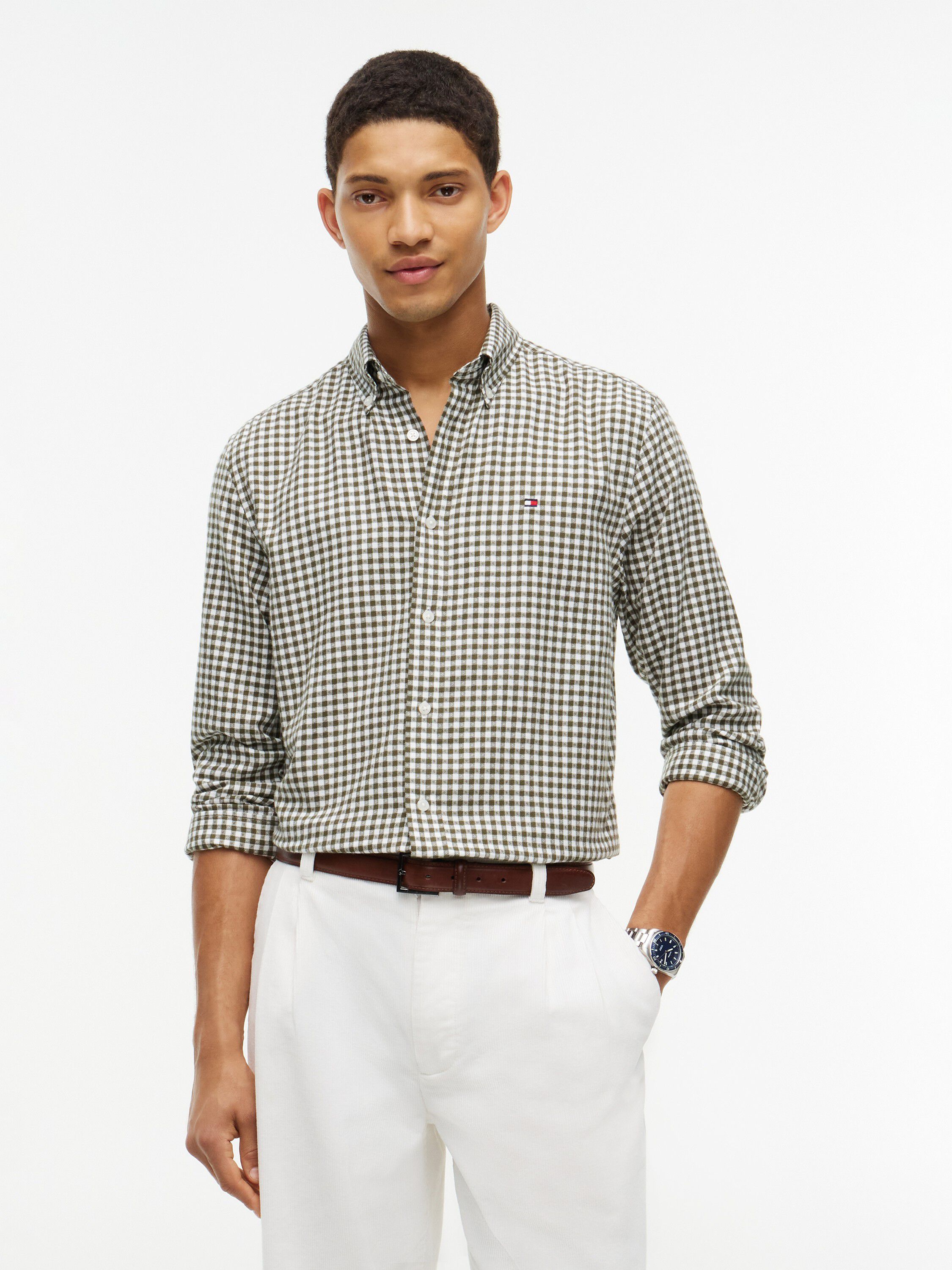 Regular Fit Gingham Dobby Flannel Shirt