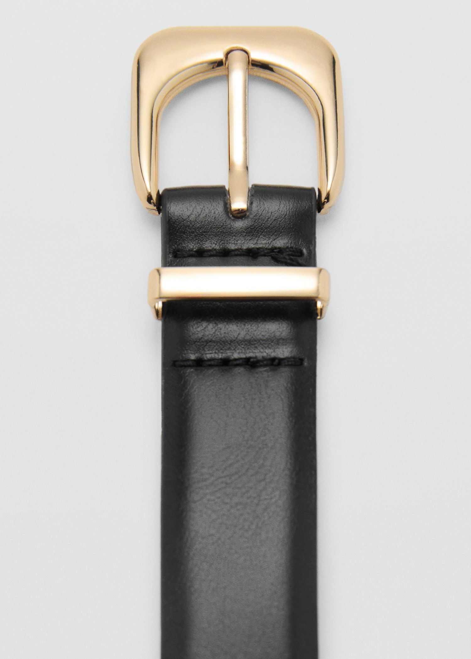 Leather effect belt with buckle