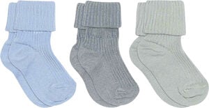 Cotton rib baby socks - 3-pack
