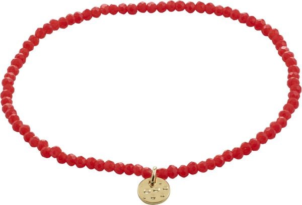 INDIE bracelet red, gold-plated