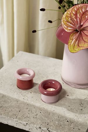 Soma Fyrfadsstage &Oslash;7. 5 cm rosa/terracotta 2 stk.