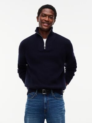 FISHERMAN RIB ZIP MOCK