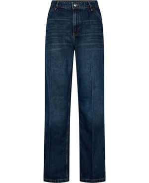 Regular-waist straight-leg jeans