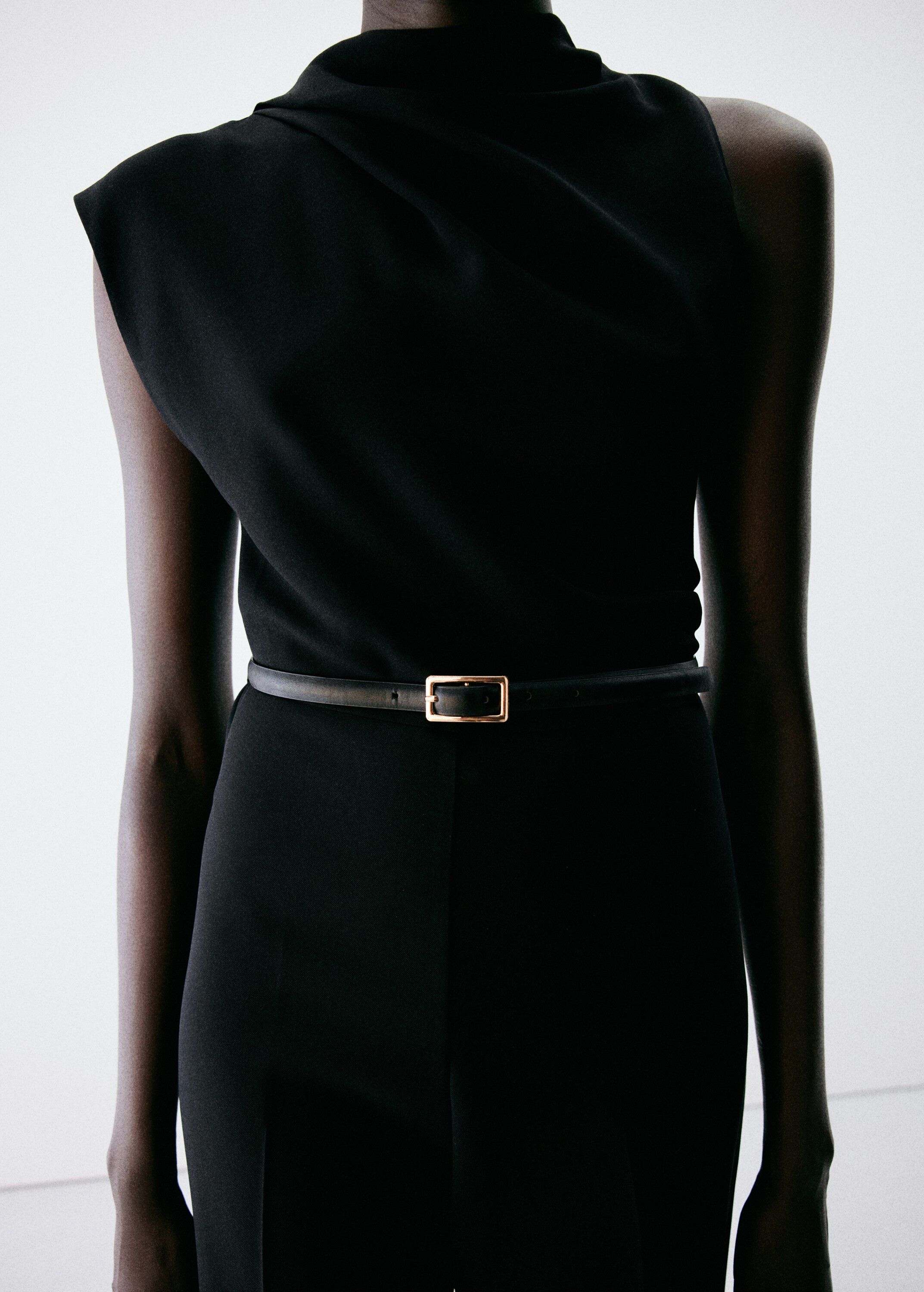 Jumpsuit with draped detail belt