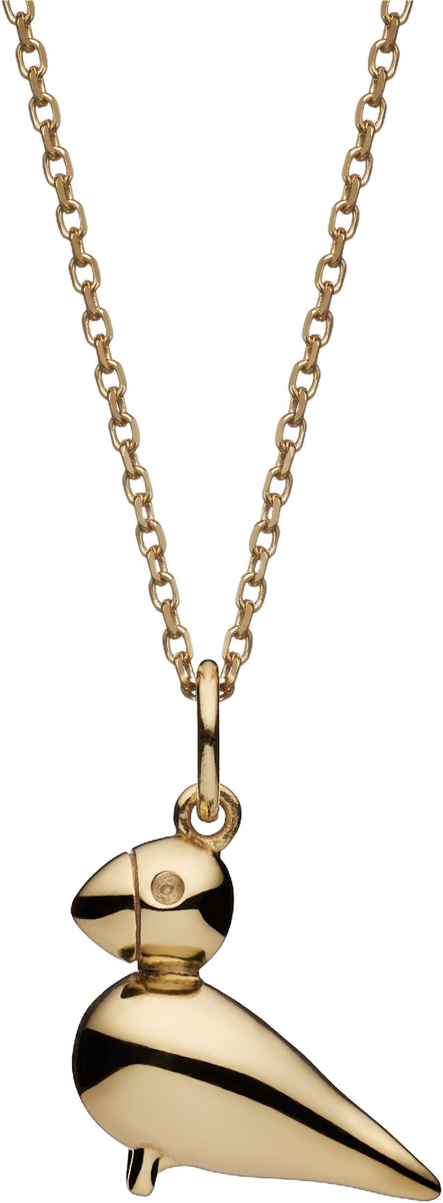 Sangfugl i 18 karat forgyldt s&oslash;lv uden k&aelig;de