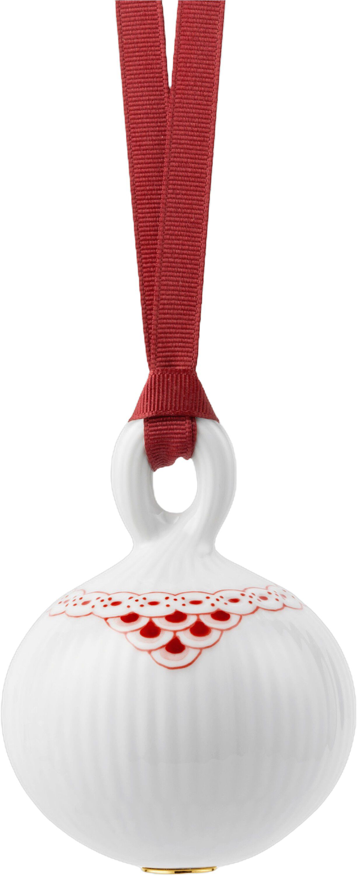 Christmas Bauble 9,5cm Red Lace