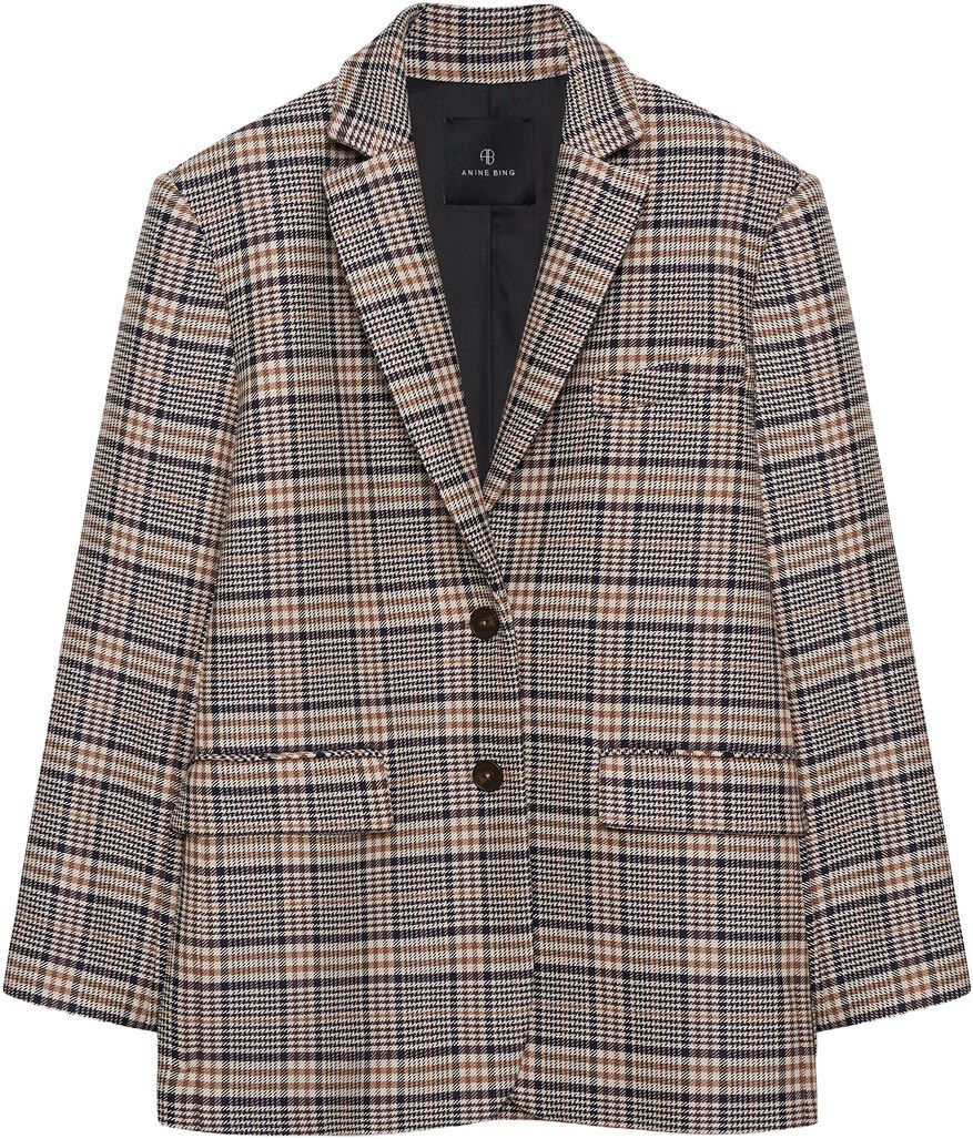QUINN BLAZER - BEIGE AND NAVY CHECKS