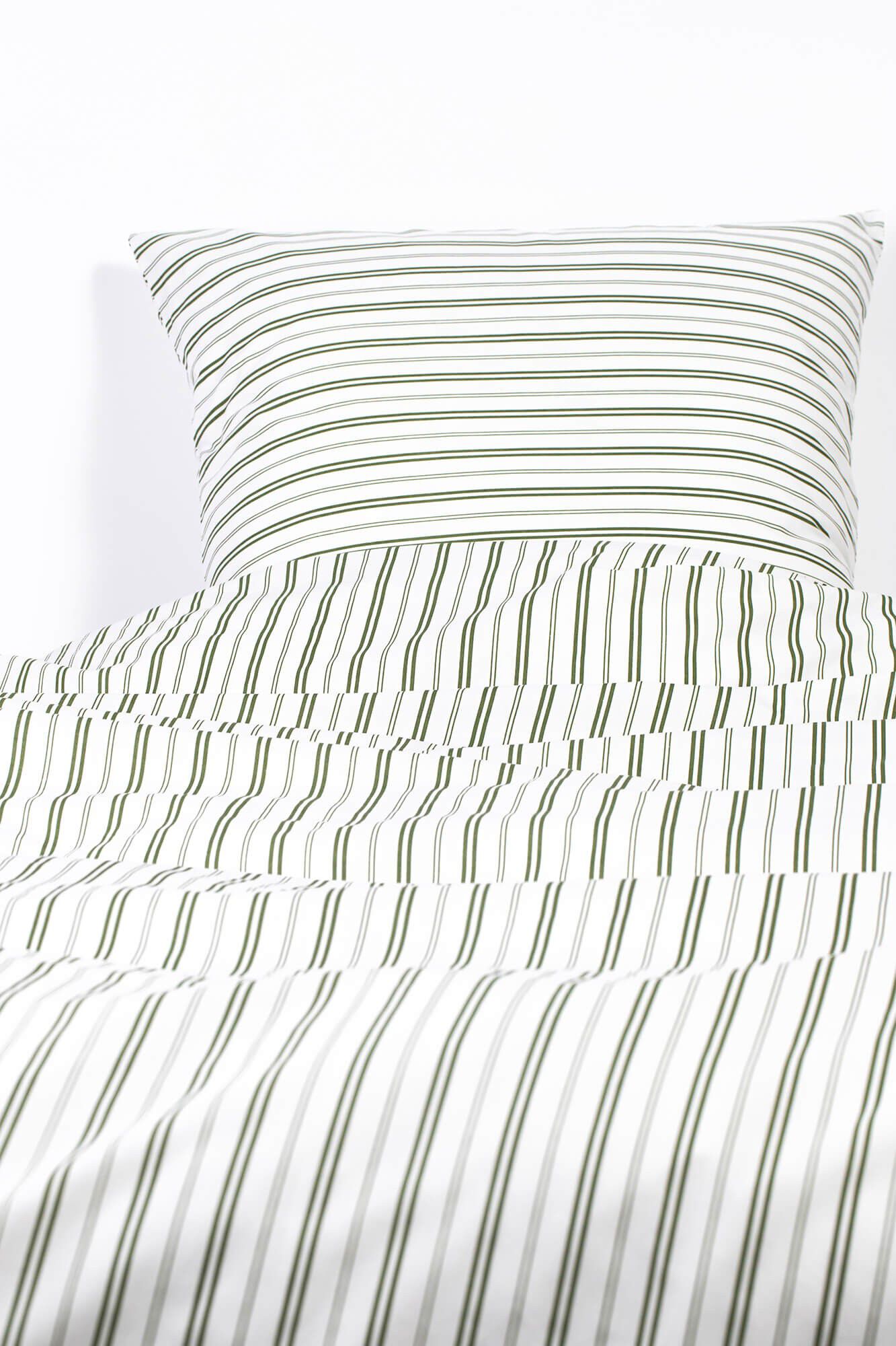 Percale stripe 140x200cm 180TC Green