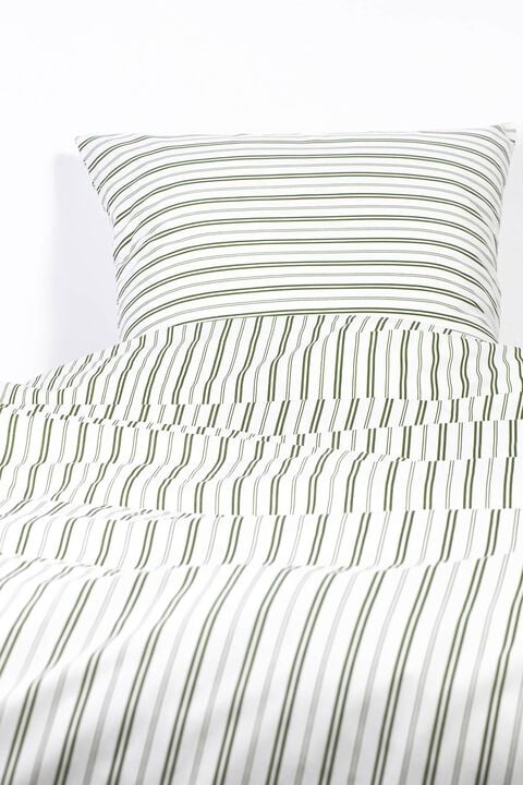 Percale stripe 140x200cm 180TC Green