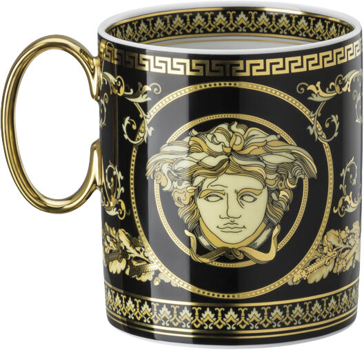 Mug with handle, Virtus Gala Black, Versace