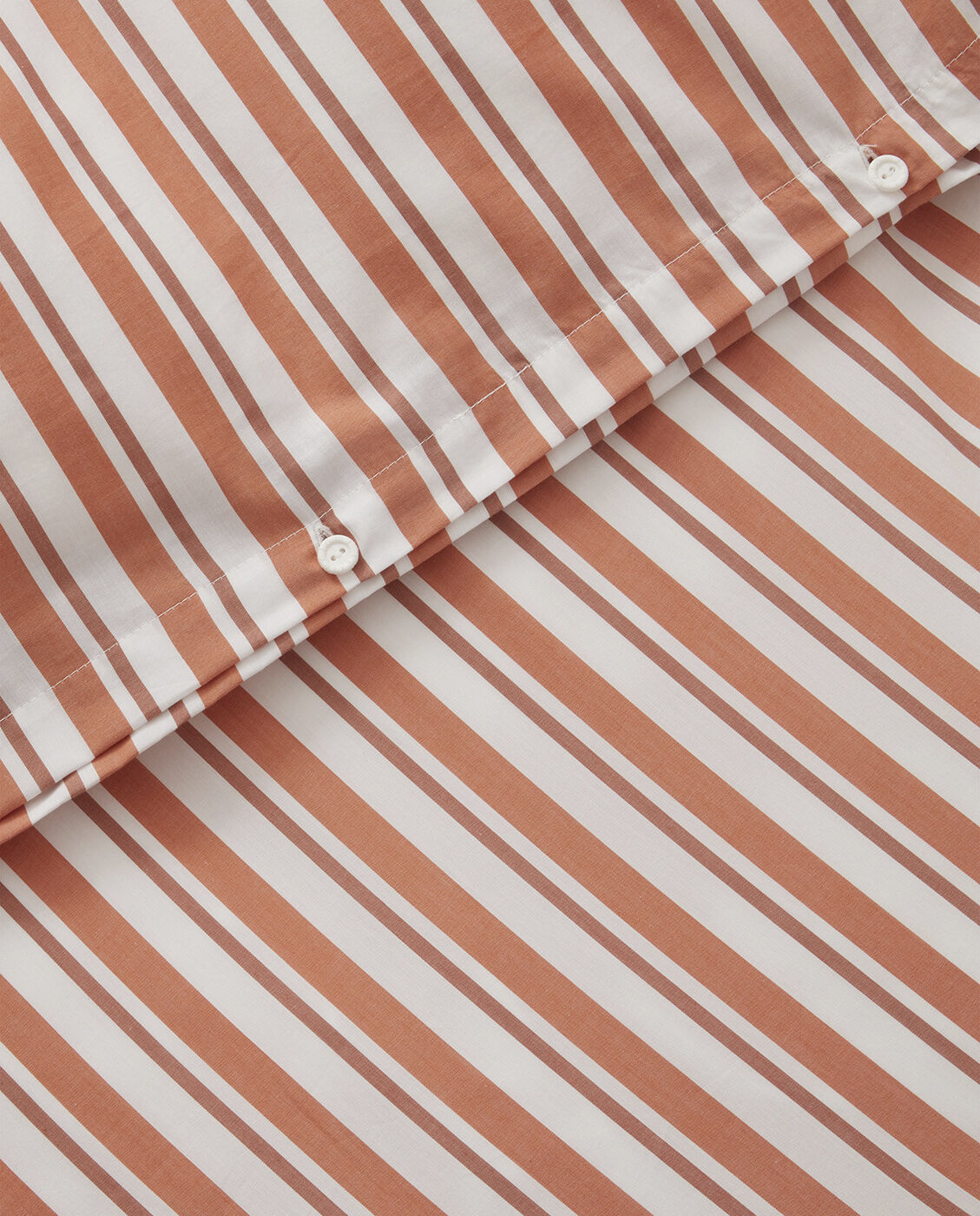 White/Terra Striped Cotton Poplin Bed Set