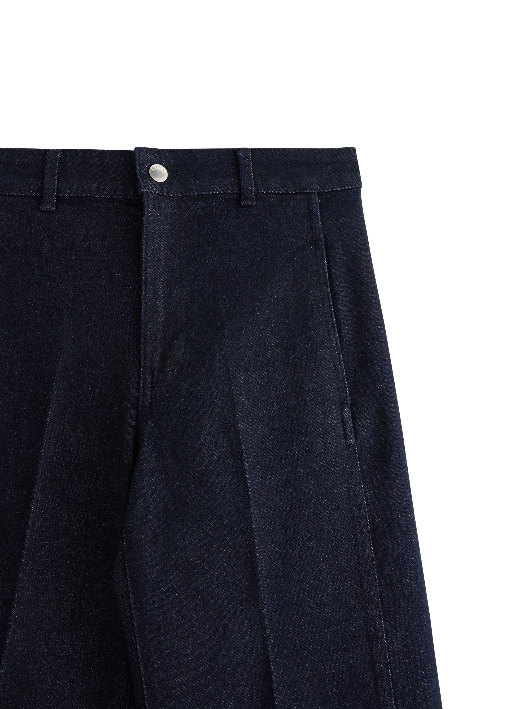 Trousers denim wide crease rin