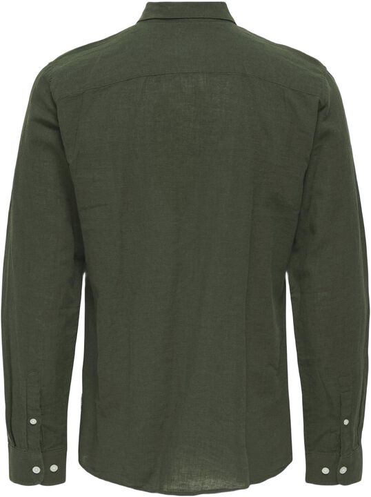 ONSCAIDEN LIFE LS SOLID LINEN SHIRT