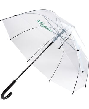 Umbrella Transparent Dome Green Logo