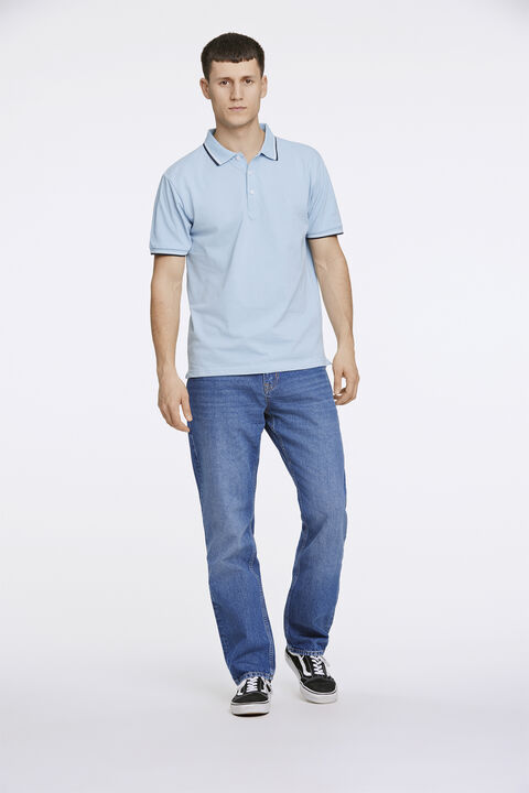 Polo shirt w. contrast piping