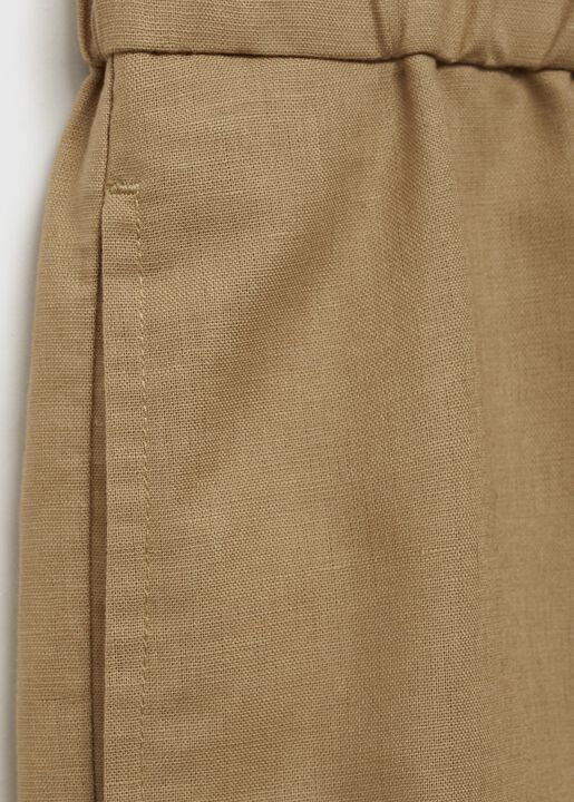 Linen bermuda shorts with drawstrin