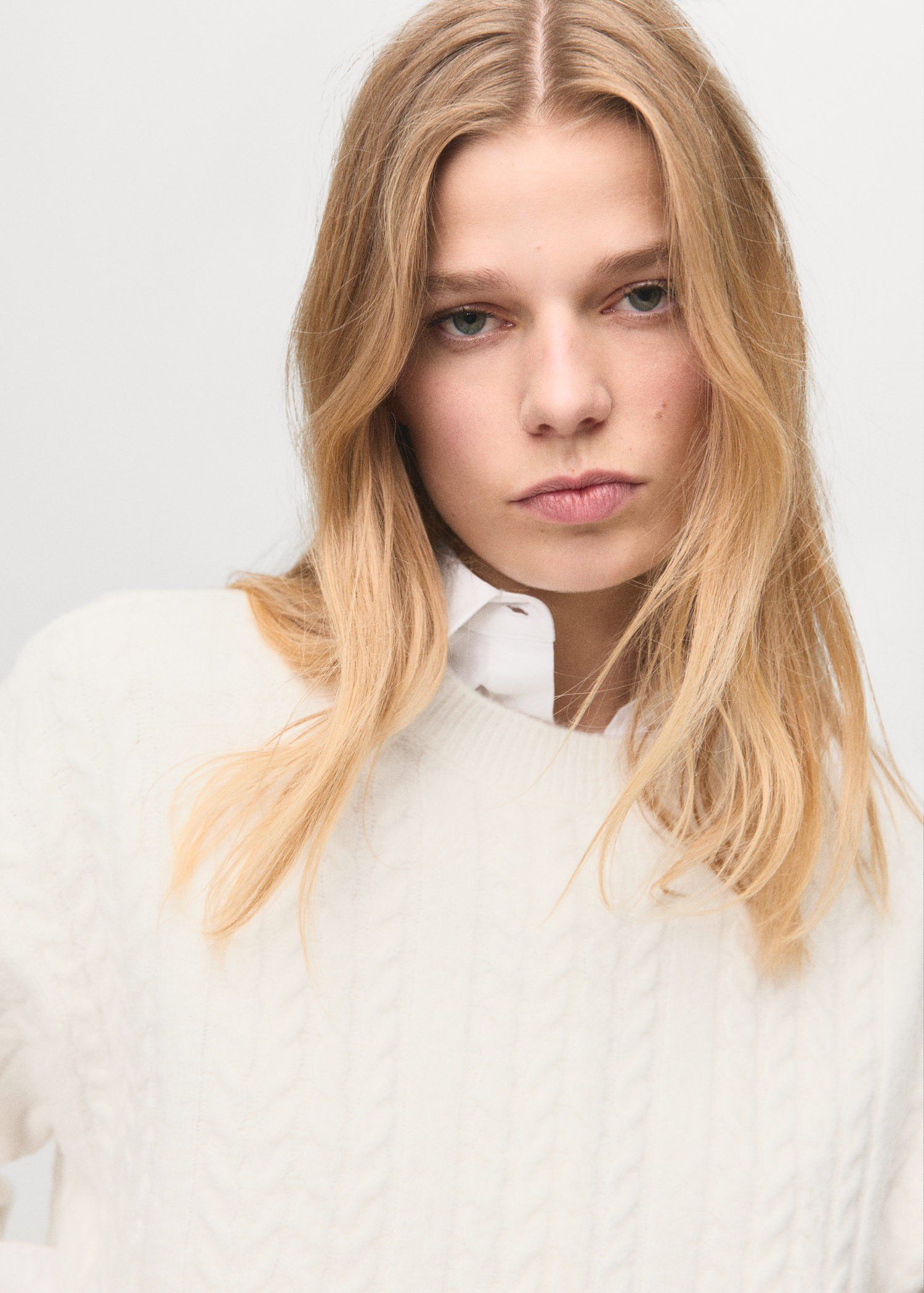 Braided knitted sweater