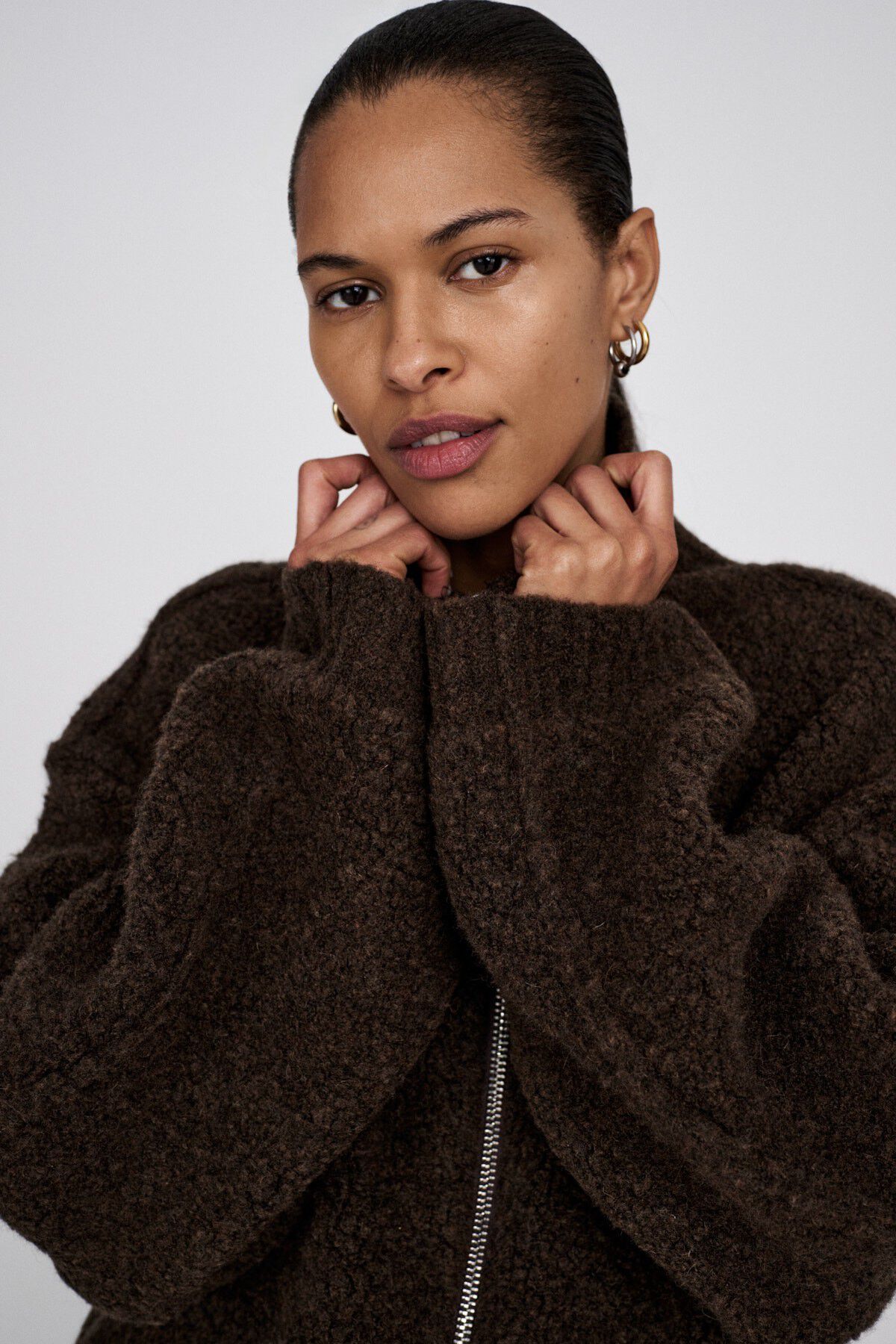 Sheep knit high collar jacket - Sig