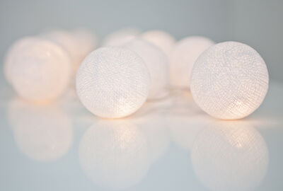 Pure white LED lyskæde, 20-lys