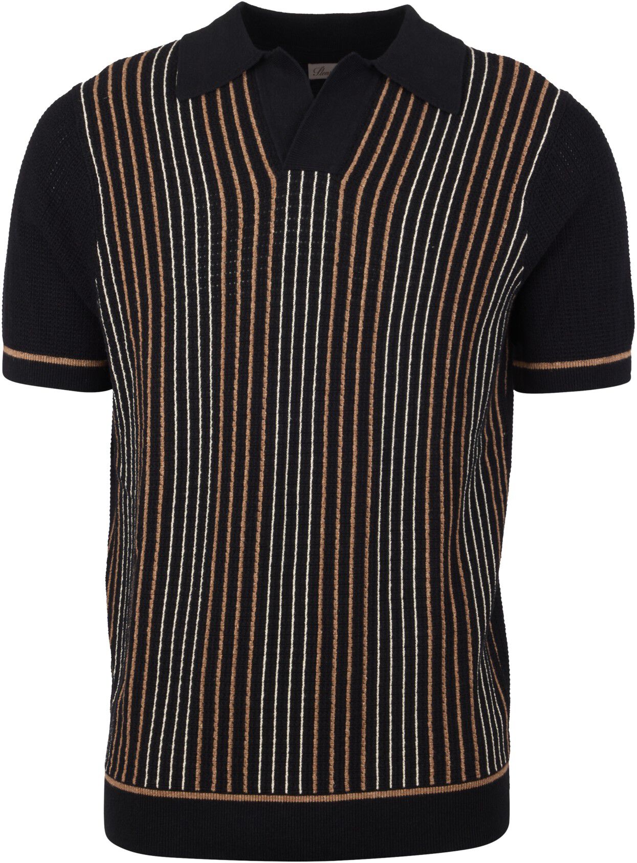 Polo Shirt Knitted Stripe Hemp / Supima Cotton