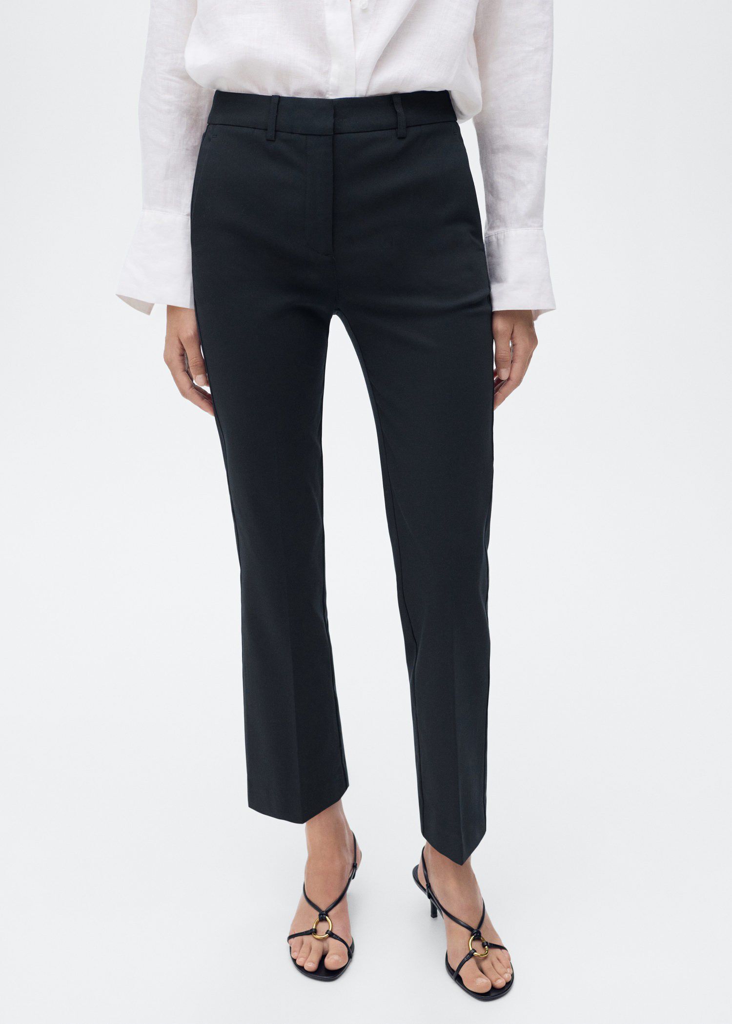 Straight-cut crop trousers
