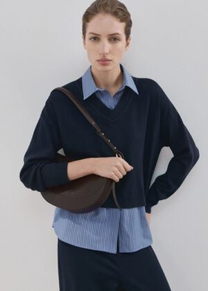 Combined shirt sweater