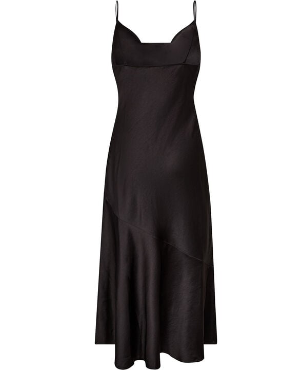 TUNCA Satin Cowl Neck Evening Midi