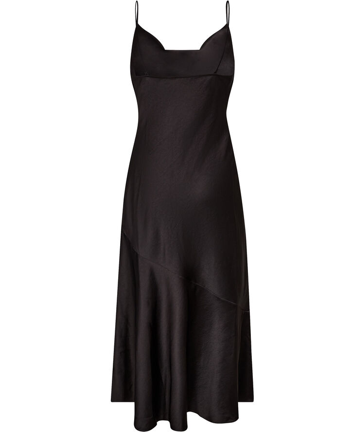 TUNCA Satin Cowl Neck Evening Midi