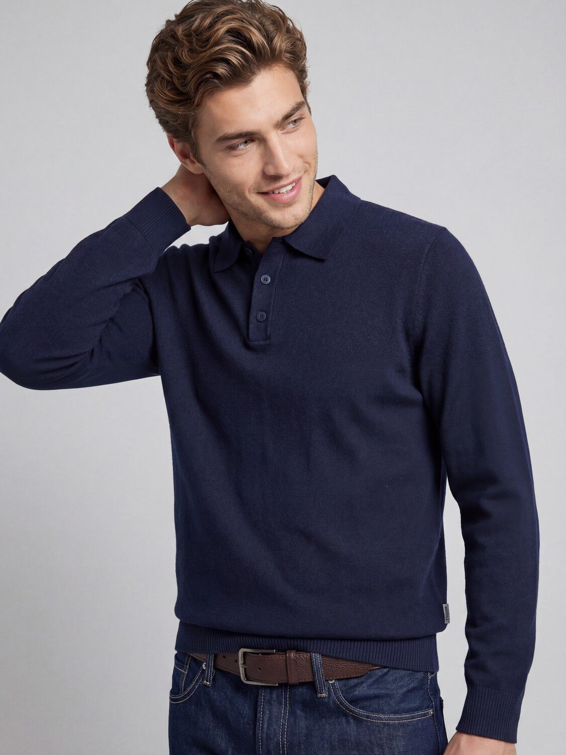 JREBCALLUM KNIT POLO NECK LS