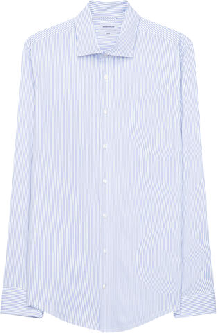Performance shirt Slim Long sleeve Kent-Collar Stripes