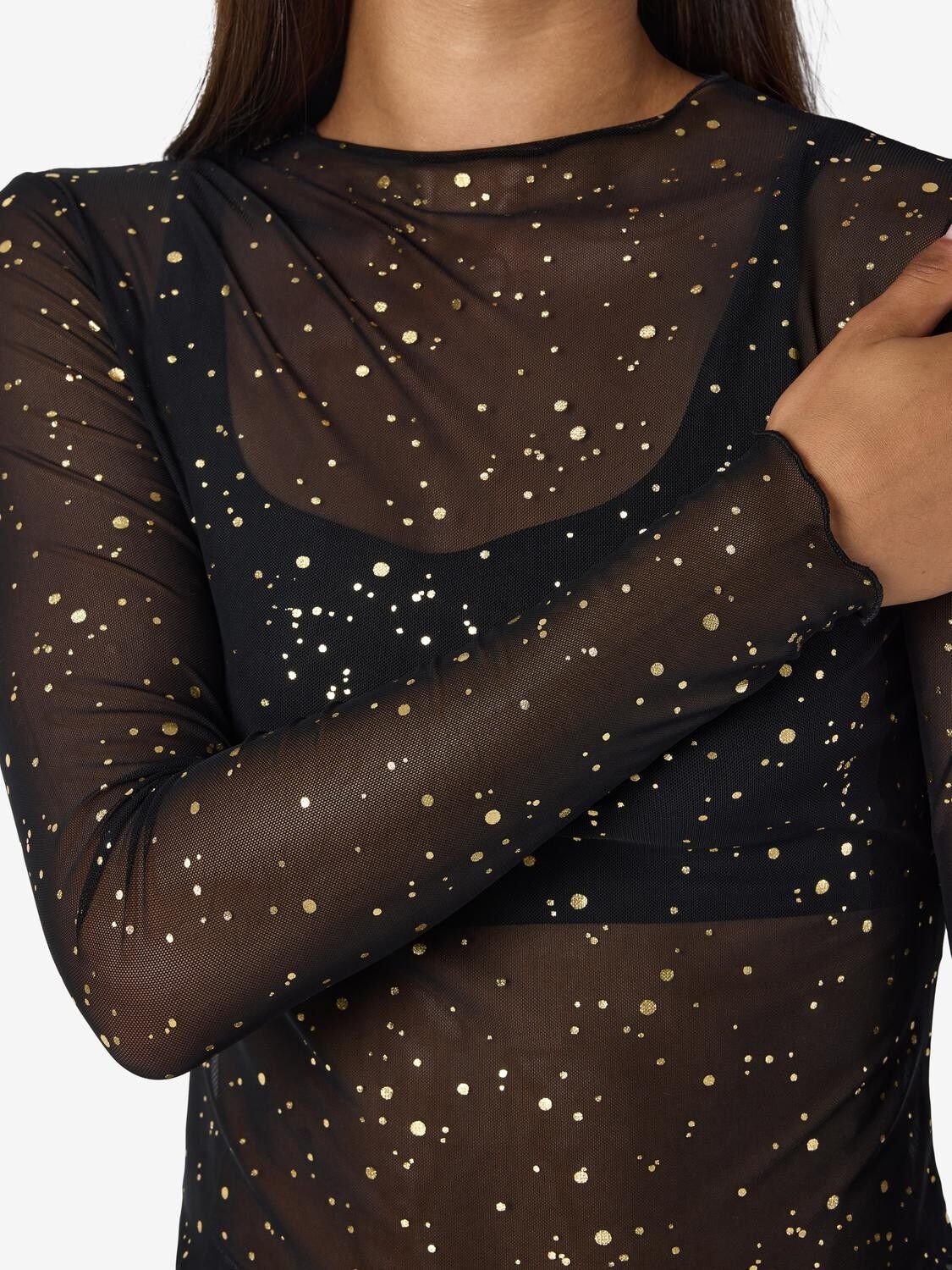 NMSTAR FOIL L/S HIGH NECK MESH JRS