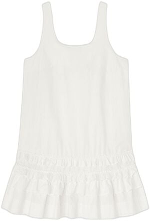 Cotton Poplin U-neck Mini Dress