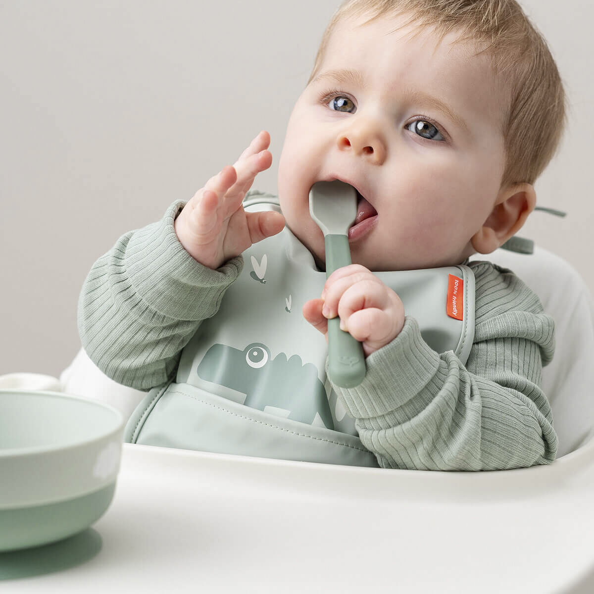 Foodie easy-grip babyske 3-pak Sand