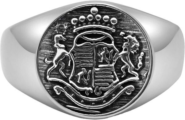 Men's Stainless Steel Crest Ring