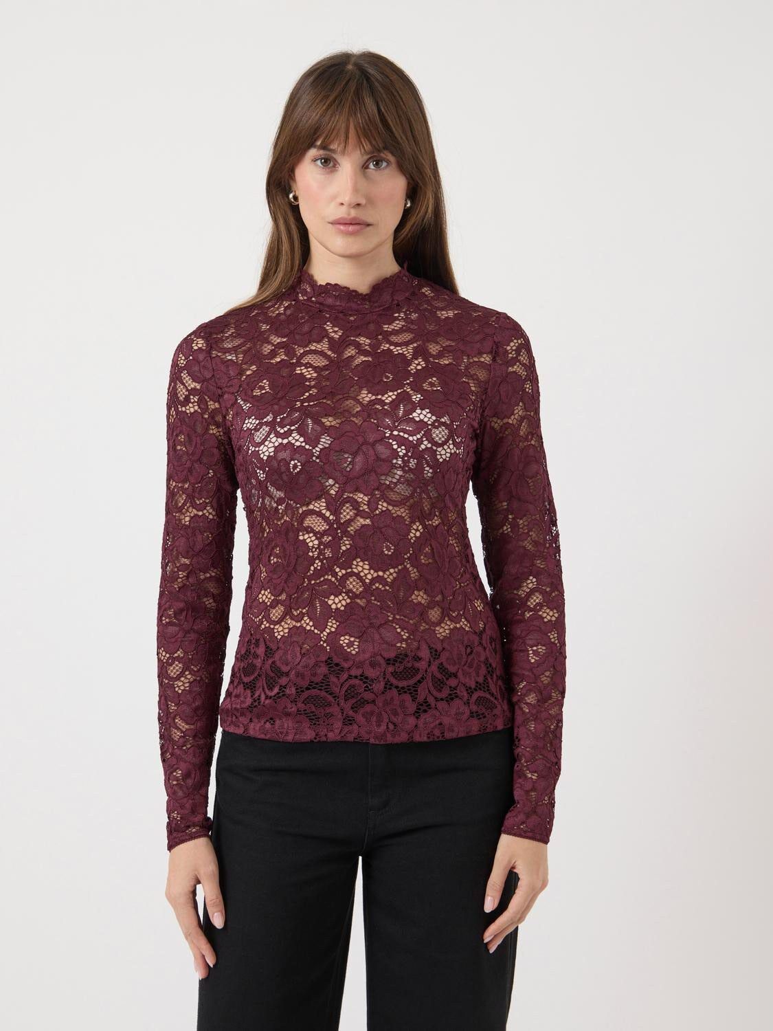 YASLACEY LS LACE TOP S. NOOS