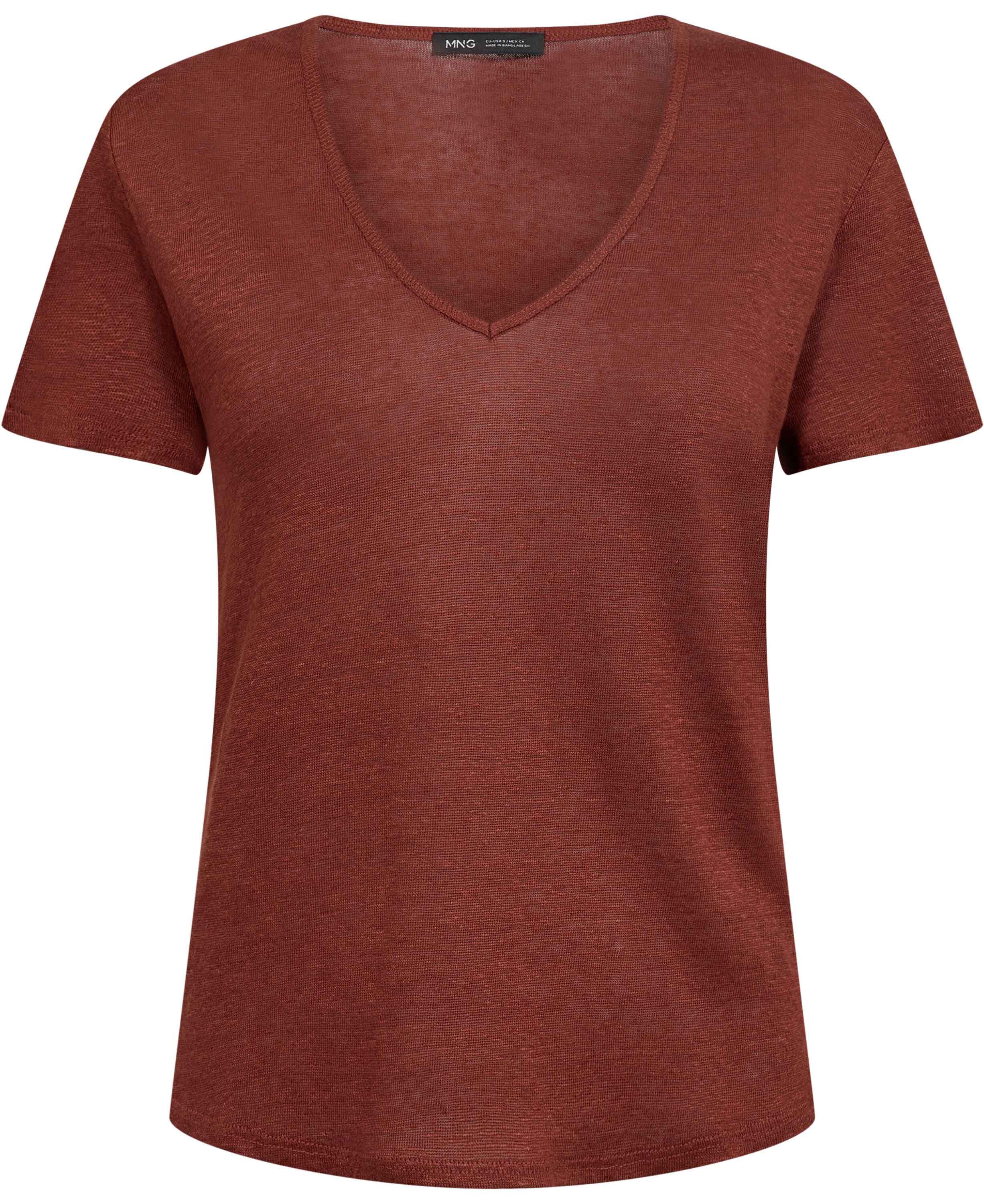V-neck linen t-shirt