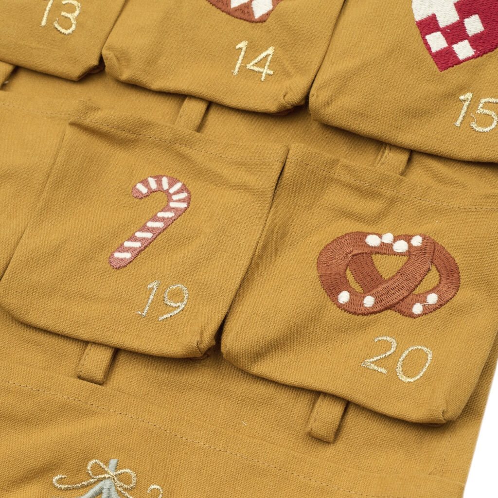 Wall Calendar - Nostalgia embroidery - Ochre