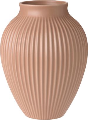 Knabstrup vase H 27 cm ripple mat dusty rose