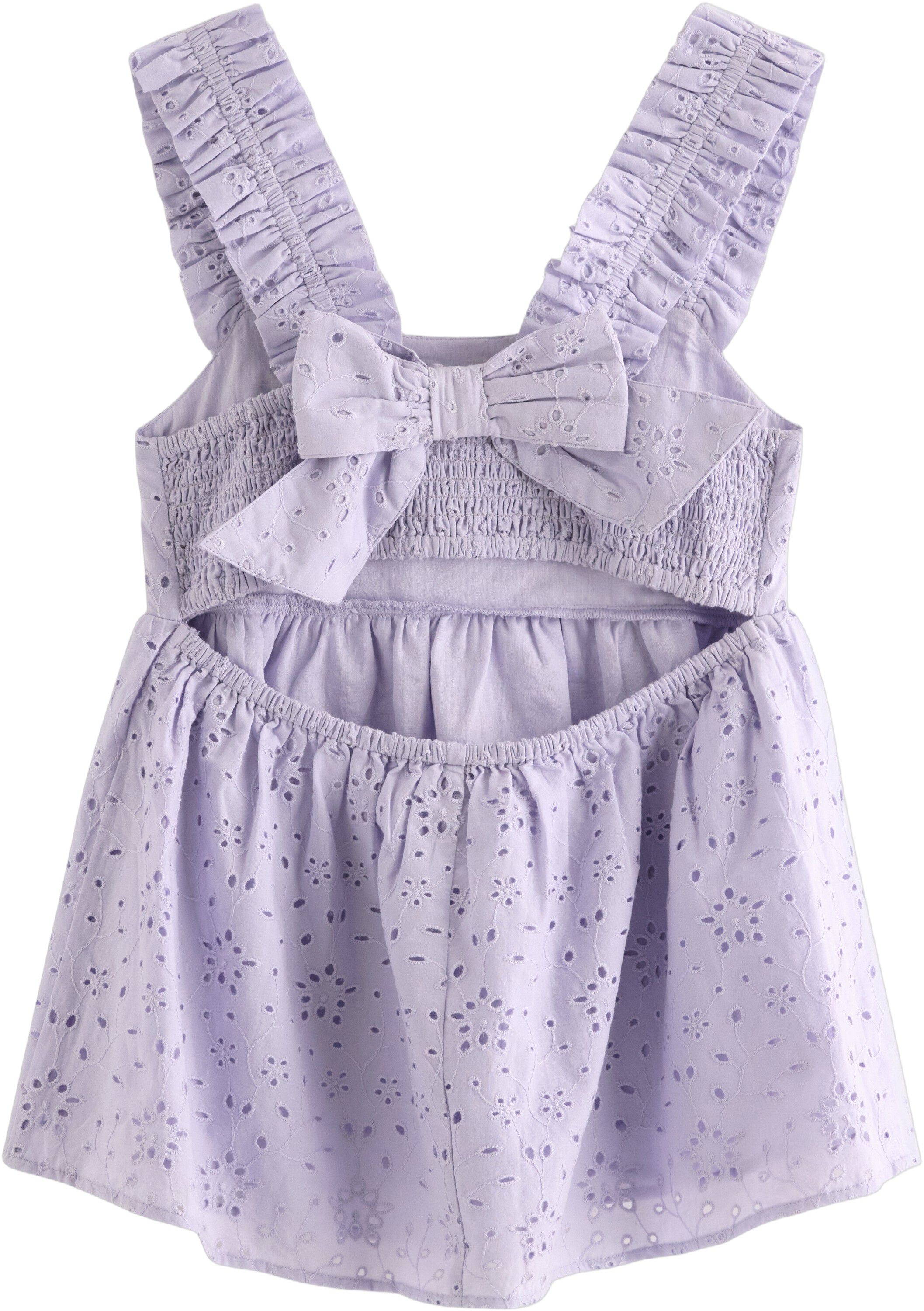 Sleeveless blouse with broderie ang