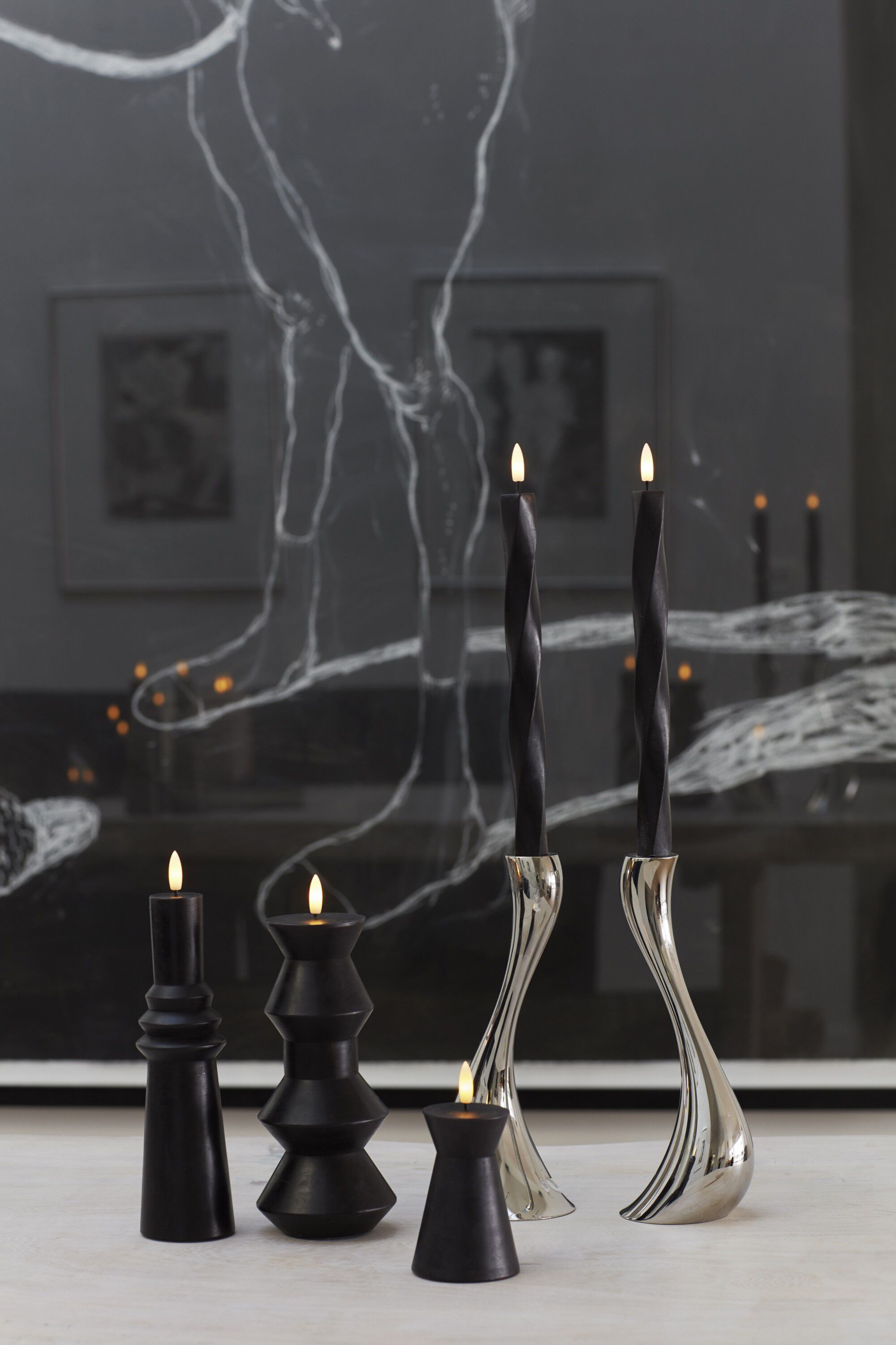 Nordisk Skulptur, Sille Geometri &Oslash;9,2x20,3 cm, Sort