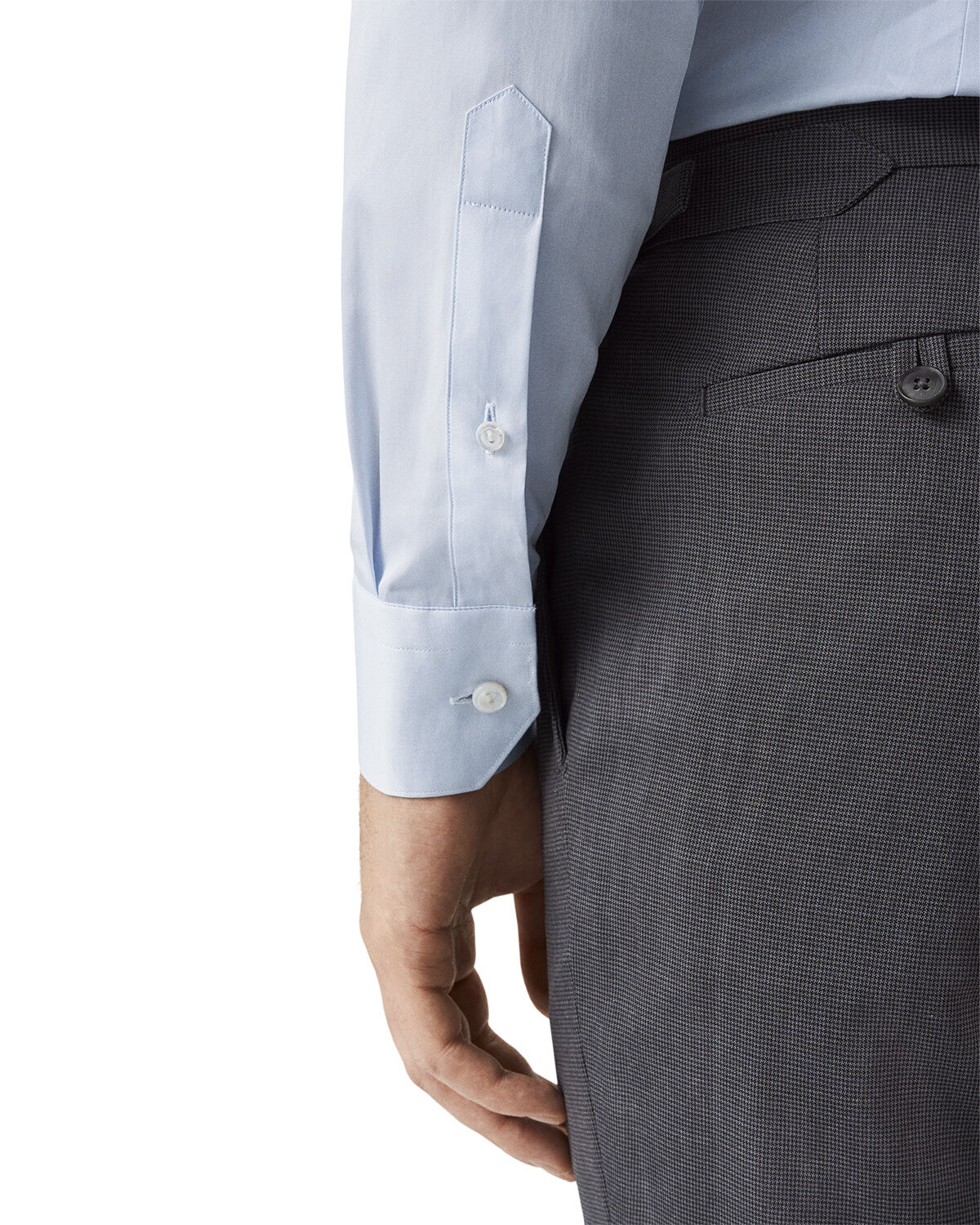 Slim Fit Light Blue Solid Elevated Twill Shirt
